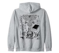 Retro Victorian Line Art Aesthetic Cottagecore Academia Sudadera con Capucha