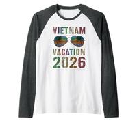Retro Vietnam Vacation 2026 Viajes Playa Viaje Coincidencia Camiseta Manga Raglan