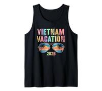 Retro Vietnam Vacation 2026 Viajes Playa Viaje Coincidencia Camiseta sin Mangas