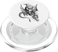 Retro Viking Pagan Christmas - Dragón gótico clásico de Papá Noel PopSockets PopGrip para MagSafe