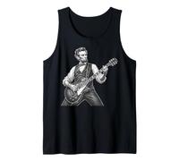Retro Vintage Abraham Lincoln Abe Lincoln Playing Guitar Men Camiseta sin Mangas