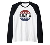 Retro Vintage Campaign Democrat For President Kamala 2024 Camiseta Manga Raglan