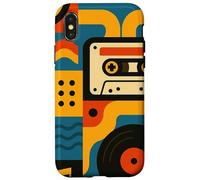 Retro Vintage Casete Sueños y Surcos de Vinilo en Movimiento Carcasa para iPhone X/XS