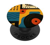 Retro Vintage Casete Sueños y Surcos de Vinilo en Movimiento PopSockets PopGrip Adhesivo