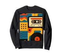 Retro Vintage Casete Sueños y Surcos de Vinilo en Movimiento Sudadera