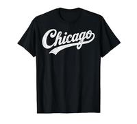 Retro Vintage Chicago Text Men Women Boy Girl Camiseta gráfica económica, Hombre, Negro, S