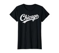 Retro Vintage Chicago Text Men Women Boy Girl Camiseta gráfica económica, Mujer, Negro, S