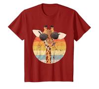 Retro Vintage Cool Funny Jirafa con gafas de sol Camiseta