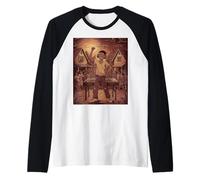 Retro Vintage DJ - HipHop Music Bronx Party Tee Camiseta Manga Raglan