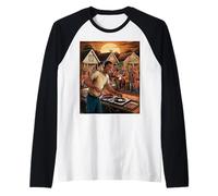 Retro Vintage DJ - HipHop Music Bronx Party Tee Camiseta Manga Raglan