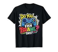 Retro Vintage Do You Even Brawl Bro Video Gamer Jugador De Juego Camiseta, Hombre, Negro, 6XL