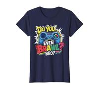 Retro Vintage Do You Even Brawl Bro Video Gamer Jugador De Juego Camiseta, Mujer, Azul Marino, L