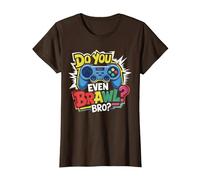 Retro Vintage Do You Even Brawl Bro Video Gamer Jugador De Juego Camiseta, Mujer, Marrón, XL