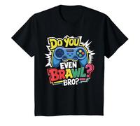 Retro Vintage Do You Even Brawl Bro Video Gamer Jugador De Juego Camiseta, Niños, Negro, 6 años