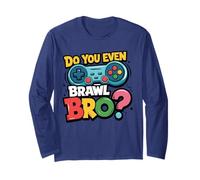 Retro Vintage Do You Even Brawl Bro Video Gamer Jugador De Juego Manga Larga