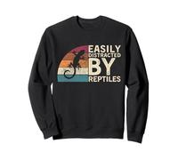 Retro Vintage Easily Distracted by Reptiles Funny Gecko Sudadera