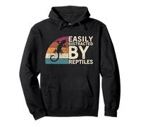 Retro Vintage Easily Distracted by Reptiles Funny Gecko Sudadera con Capucha