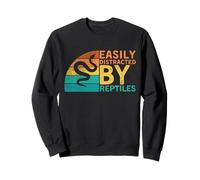 Retro Vintage Easily Distracted by Reptiles Snake Lover Sudadera