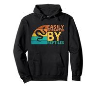 Retro Vintage Easily Distracted by Reptiles Snake Lover Sudadera con Capucha