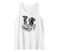 Retro Vintage Flowers Blue Merle Australian Shepherd Lover Camiseta sin Mangas