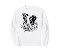 Retro Vintage Flowers Blue Merle Australian Shepherd Lover Sudadera