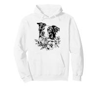 Retro Vintage Flowers Blue Merle Australian Shepherd Lover Sudadera con Capucha