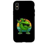 Retro Vintage Funny Apple Dab Dance Apple Fruit Dancing Carcasa para iPhone X/XS