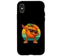 Retro Vintage Funny Orange Dab Dance Orange Fruit Dancing Carcasa para iPhone X/XS