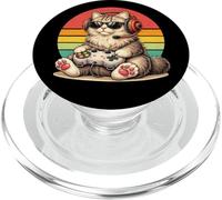 Retro Vintage Gamer Cat Video Games Funny Cat Gaming PopSockets PopGrip para MagSafe