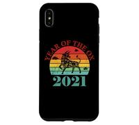 Retro Vintage Happy Chinese New Year of the Ox 2021 Carcasa para iPhone XS Max