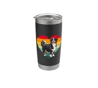 Retro Vintage Heart Bernese Mountain Dog Lover Vaso térmico de acero inoxidable de doble pared