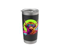 Retro Vintage Heifer Scottish Highland Cow Lover Vaso térmico de acero inoxidable de doble pared