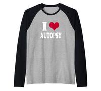 Retro Vintage I Heart Autopsy Camiseta Manga Raglan
