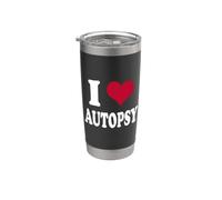 Retro Vintage I Heart Autopsy Vaso térmico de acero inoxidable de doble pared