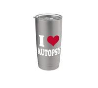 Retro Vintage I Heart Autopsy Vaso térmico de acero inoxidable de doble pared