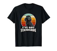 Retro Vintage I've Got Standards Black Standard Poodle Dog Camiseta