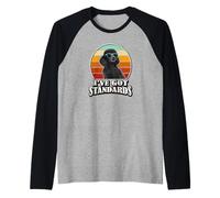 Retro Vintage I've Got Standards Black Standard Poodle Dog Camiseta Manga Raglan
