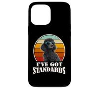 Retro Vintage I've Got Standards Black Standard Poodle Dog Carcasa para iPhone 13 Pro MAX