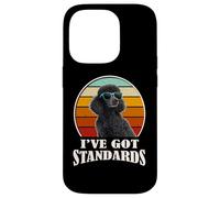 Retro Vintage I've Got Standards Black Standard Poodle Dog Carcasa para iPhone 14 Pro