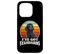 Retro Vintage I've Got Standards Black Standard Poodle Dog Carcasa para iPhone 15 Pro