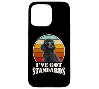 Retro Vintage I've Got Standards Black Standard Poodle Dog Carcasa para iPhone 15 Pro MAX