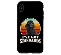 Retro Vintage I've Got Standards Black Standard Poodle Dog Carcasa para iPhone XS MAX