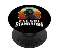 Retro Vintage I've Got Standards Black Standard Poodle Dog PopSockets PopGrip Adhesivo