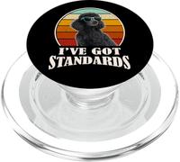 Retro Vintage I've Got Standards Black Standard Poodle Dog PopSockets PopGrip para MagSafe