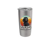 Retro Vintage I've Got Standards Black Standard Poodle Dog Vaso térmico de acero inoxidable de doble pared