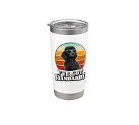 Retro Vintage I've Got Standards Black Standard Poodle Dog Vaso térmico de acero inoxidable de doble pared