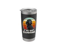Retro Vintage I've Got Standards Black Standard Poodle Dog Vaso térmico de acero inoxidable de doble pared