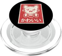 Retro Vintage Japanese UwU Cat Poster - Cute Kawaii Kitten PopSockets PopGrip para MagSafe