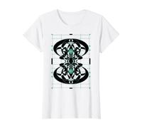 Retro Vintage Jugendstil Art Deco Design Elegante gráfico Camiseta gráfica económica, Mujer, Blanco, L