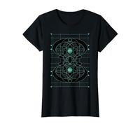 Retro Vintage Jugendstil Art Deco Design Elegante gráfico Camiseta gráfica económica, Mujer, Negro, L